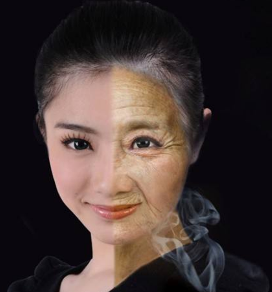 皮膚老化的對比