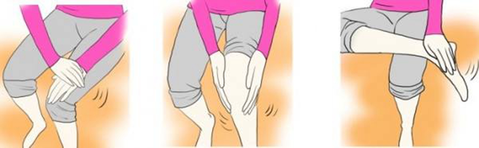 小腿穴位自己按摩卡通